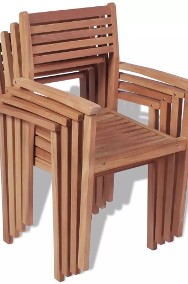 vidaXL Krzesła ogrodowe sztaplowane, 4 szt., lite drewno tekowe 43037-2