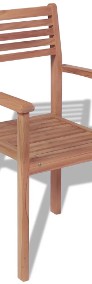 vidaXL Krzesła ogrodowe sztaplowane, 4 szt., lite drewno tekowe 43037-3