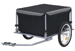 vidaXL Transportowa przyczepa rowerowa, czarno-szara, 65 kg