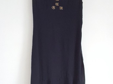 Sukienka vintage 38 M prosta lata 90-te krepa żorżeta wiskoza długa asymetryczna-1