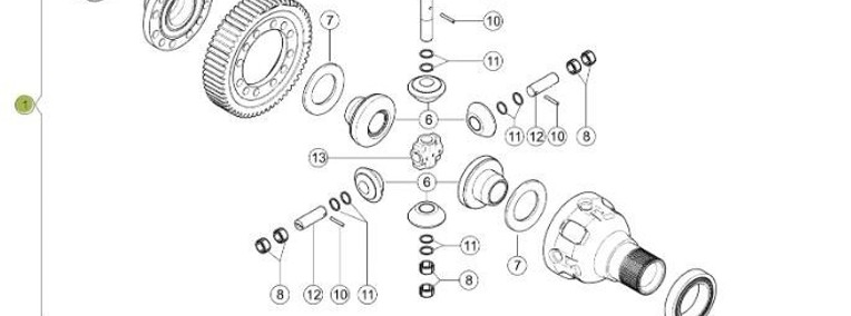 Claas Jaguar 970 - przednia oś napędowa - mechanizm różnicowy 0007742703-1