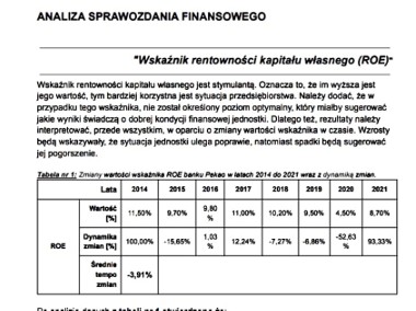 "Analiza sprawozdania finansowego" - Praca Zaliczeniowa Studia -1