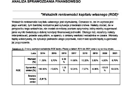 "Analiza sprawozdania finansowego" - Praca Zaliczeniowa Studia 