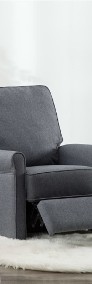 vidaXL Rozkładany fotel telewizyjny, ciemnoszary, tapicerowany tkaniną248667-3