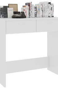 vidaXL Biurko, białe na wysoki połysk, 80x40x75 cm, płyta wiórowa 801361-2
