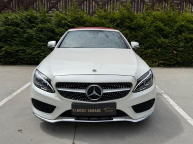 Śliczny Mercedes c220d Cabrio 4MATIC AMG czerwony dach-1