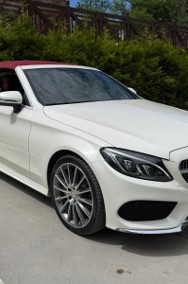 Śliczny Mercedes c220d Cabrio 4MATIC AMG czerwony dach-2