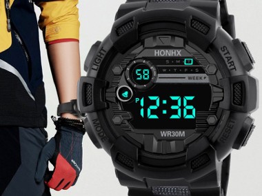 Duży zegarek sportowy cyfrowy wojskowy LED męski alarm datownik stoper męski-1