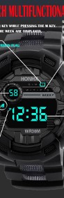 Duży zegarek sportowy cyfrowy wojskowy LED męski alarm datownik stoper męski-3