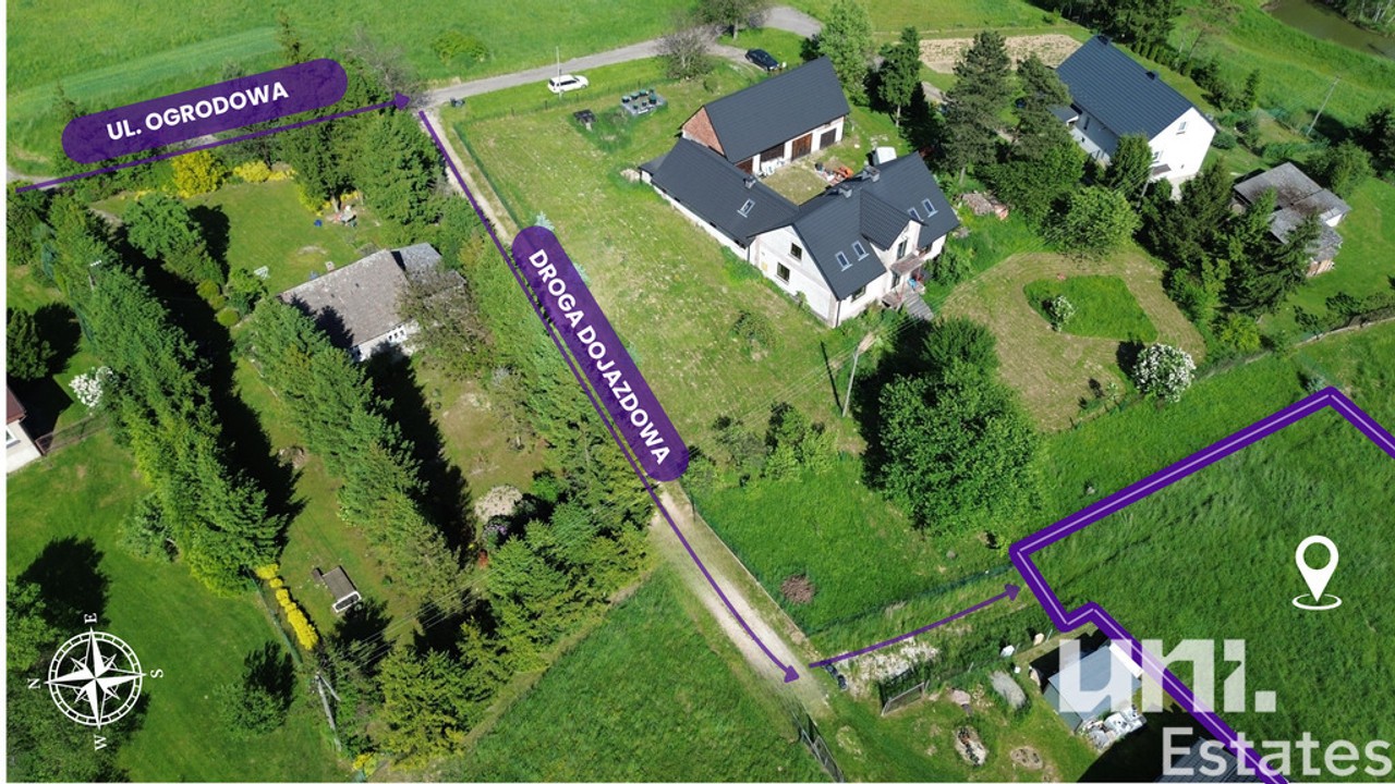Działka budowlana 1860 m² | Alwernia | Zielono – pohled 2