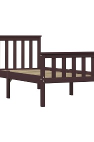 vidaXL Rama łóżka, ciemnobrązowa, lite drewno sosnowe, 90 x 200 cm 283232-2