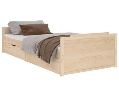 vidaXL Rama łóżka z szufladami, lite drewno sosnowe, 90 x 200 cmSKU:322159*-1
