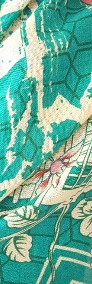 Nowy lekki szal tkany z wełną orientalny zielony kwiaty elegancki-3