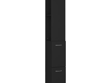 vidaXL Szafka łazienkowa, czarna 25x26,5x170cm materiał drewnopochodnySKU:808432-1