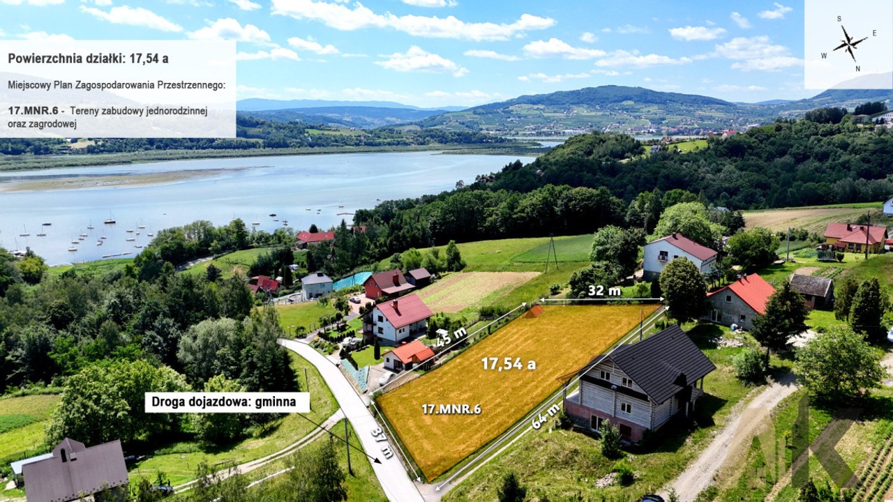 DZIAŁKA BUDOWLANA Z WIDOKIEM NA JEZIORO ROŻNOWSKIE - Widok 2
