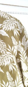 Letnia koszula Cream 38 M len wiskoza lato hawajska liście roślinna floral-3
