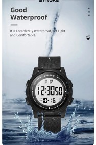 Zegarek elektroniczny Synoke cyfrowy LED męski damski wodoszczelny WR50m stoper-2