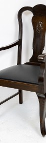 Dębowy międzywojenny fotel do stołu i biurka stary antyk -4