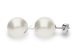 Kolczyki srebrne białe perły Swarovski