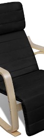 vidaXL Fotel bujany, czarny, gięte drewno i tkanina 241435-4