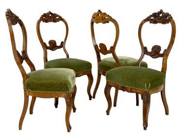Cztery krzesła mahoniowe antyki neorokoko Ludwik Filip stare krzeseł-1