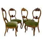 Cztery krzesła mahoniowe antyki neorokoko Ludwik Filip stare krzeseł