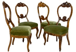 Cztery krzesła mahoniowe antyki neorokoko Ludwik Filip stare krzeseł