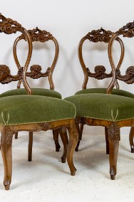 Cztery krzesła mahoniowe antyki neorokoko Ludwik Filip stare krzeseł-2