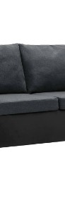 vidaXL Zestaw 2 sof tapicerowanych sztuczną skórą, czarno-ciemnoszary 275509-4