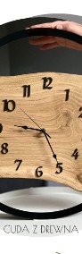 Drewniany zegar na ścianę, nowoczesny, loft, różne srednice, handmade-3