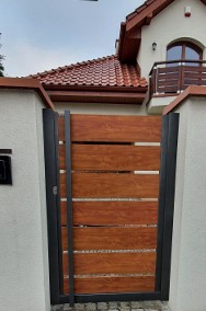 Ogrodzenie płot furtka bramka wejście drzwi aluminium drewno imitacja na wymiar-2