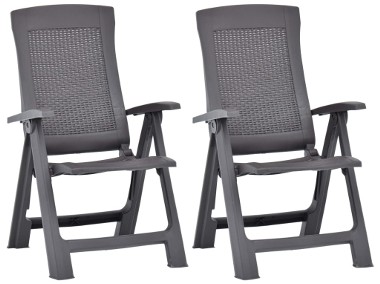 vidaXL Rozkładane krzesła do ogrodu, 2 szt., plastikowe, kolor mokka 48762-1