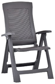vidaXL Rozkładane krzesła do ogrodu, 2 szt., plastikowe, kolor mokka 48762-2