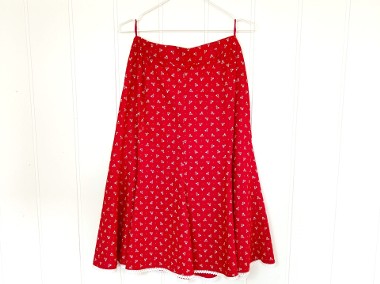 Nowa czerwona spódnica folk midi łączka etno cottagecore cottage L 40-1
