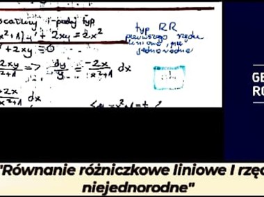 "Równanie różniczkowe liniowe II rzędu  niejednorodne" - Rozwiązanie zadania. -1