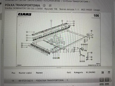Claas Dominator 130-150 rama podsiewacza , podłoga trans. claas Avero , Dominator 48 , 58 , 68 , 78-1