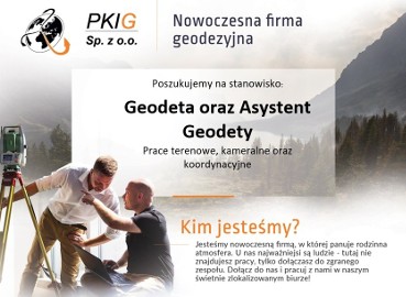 Nowoczesna firma geodezyjna zatrudni Asystenta Geodety do pracy w terenie