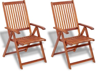 vidaXL Składane krzesła ogrodowe, 2 szt., lita akacja, brązowe 41820-1