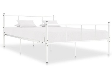 vidaXL Rama łóżka, biała, metalowa, 140 x 200 cm284632-1