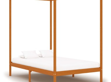 vidaXL Rama łóżka z baldachimem, miodowy brąz, lita sosna, 140x200 cm 283259-1