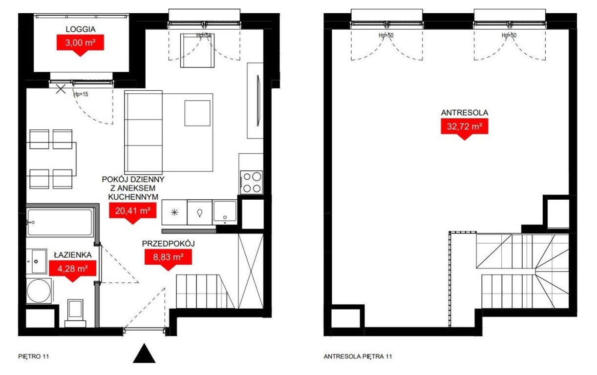 Apartament/brak prowizji/11 piętro/ dwa poziomy - Mehr