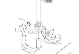 New Holland T6010 Rura ukladu wydech 84263760