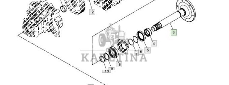 John Deere 3120 3320 3520 3720 - oś tylna - półoś LVU801535-1