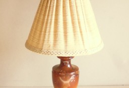 Lampa Nocna Alabaster Italy 36 cm z abażurem