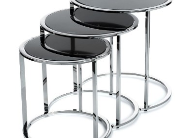 Komplet 3 stolików Vane Silver Black-1