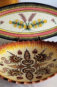 Ceramiczna patera z uszami Quimper ręcznie malowana przez Maurice Fouillen -2