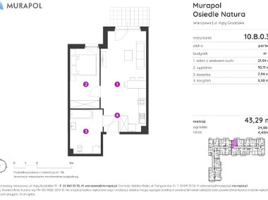 Nowe mieszkanie 2 pokojowe 43,29 m2 z ogródkiem-1