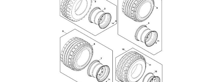 John Deere 960 - Zestaw opony i felgi DC216791 (Rama, pokrywy, róźne)-1
