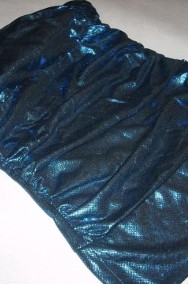 Tally Weijl Błyszcząca bluzka na imprezę Granat Niebieska Nowa 34 XS-2