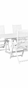 vidaXL 7-częściowy zestaw ogrodowy z rozkładanym stołem, drewno, biały 44060-3